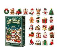 Advent Christmas Calendar - Flat Acrylic Brick Holiday Ornament | Countdown Ornament For Living Room, Bedroom, Holiday Displays, Family Celebrations, And Festive Seasonal Decor.