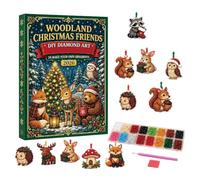 Advent Ornament Set, 24 Day Countdown with Gem Craft Design, Pendant acryli | with Acrylic Board 2D Rhinestone Painting for Adult Student Beginner Wall Window Porch Door Handle Tree Branch Car