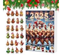 Advent Ornaments - Calendrier de l'Avent 2025 Compte à Rebours de 24 Jours avec Poussins - Suspensions en Acrylique 2D Mignonnes Charmes Animaux pour Arbre de Noël Rétroviseur Voiture Décoration