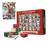 Advent Puzzles for Adults 2024, Christmas Calendar 2024, 1000 pièces Puzzle du calendrier de chats de Noël, 24 jours Coundown Calenda Family Game for Kids Adults, Jigsaw Puzzle