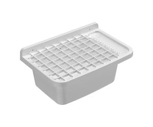 Adventa Baignoire en résine de PP avec Grille, Fixation Murale, avec Siphon et bonde, résistant aux acides d'usage commun, buanderie, Garage, extérieur, 60 L x 40 P x 25 H cm, Blanc