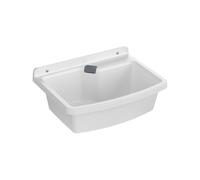 Adventa: Vela Lavabo multifonction en résine de polypropylène, installation murale, facile à monter, kit de vidage inclus, résistant, intérieur et extérieur, 60 x 45 x 25 cm, blanc