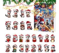 Adventskalender für Weihnachten - 24 Tage Weihnachts-Countdown mit 2D Acryl Niedlichen Kätzchen Ornamenten | Saisonaler Advent Schmuck - Geschenk für Freunde Teenager Männer Mädchen Jugendliche