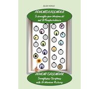 Adventskalender Schneeflocken Weihnacht 24 Fensterbildern - Advent Calendar Snowflakes Christmas with 24 Window Pictures: Fensterbilder-Kalender mit ... Engeln, Kerzen, Waldtieren, Schnee und