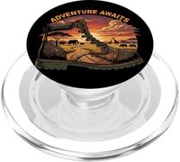 Adventure Awaits Bottes de randonnée Safari Wildlife Sunset PopSockets PopGrip pour MagSafe