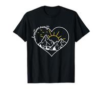 Adventure Awaits Randonnée Camping Outdoor Heart Mountain Hiker T-Shirt