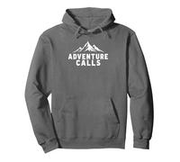 Adventure Calls Mountain Peaks Explorateur en Plein air Sweat à Capuche, Unisexe pour Adultes, Asphalte, XL