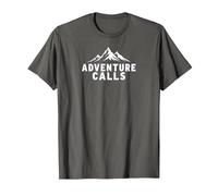 Adventure Calls Mountain Peaks Explorateur en plein air T-Shirt, Homme, Asphalte, 4XL