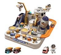 Adventure Car Race Track Toys - Ensemble de Puzzle éducatif pour Les préscolaire | Comprend 3 Mini véhicules et Silhouette d'astronaute, Cadeau Parfait pour Les garçons et Les Filles de 4 Ans,