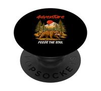 Adventure Feeds The Soul Camping Camper Camper Montagnes PopSockets PopGrip Adhésif