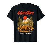 Adventure Feeds The Soul Camping Camper Camper Montagnes T-Shirt