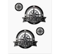 Adventure Kit Autocollants pour valises de moto, Rose des vents 2, 20 x 24 cm