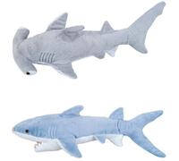 Adventure Planet - Ensemble de 2 requins en peluche Mako et Hammerhead Shark - Animal en peluche - Ocean Life - Softly Shark Week Tank Touet 20in