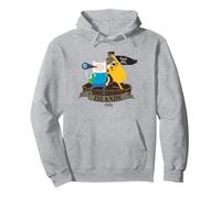 Adventure Time Islands Sweat à Capuche, Unisexe pour Adultes, Gris Chiné, XL