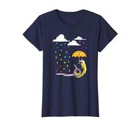 Adventure Time Lady in The Rain T-Shirt, Femme, Bleu Marine, L