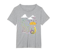 Adventure Time Lady in The Rain T-Shirt, Femme Grandes Tailles, Gris Chiné, 4X