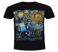 Adventure Time Men's Starry Night At T Shirt Apparel Black M