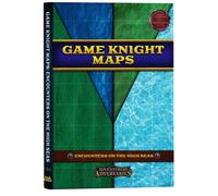 Adventurers and Adversaries Tapis de carte Game Knights Encounters on the High Seas - Carte de combat laminée brillante double face effaçable à sec - Carte de table pour jeu de rôle - Superposition