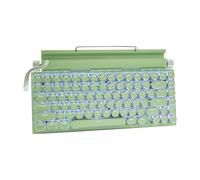 Adventurers Clavier Mécanique Rétro Style Machine à écrire 83 Touches 75% Disposition Compacte Bluetooth 5.0 et Filaire, Commutateur Bleu Hot-Swappable, Rétroéclairé Blanc pour Windows/Mac/iPad/PC