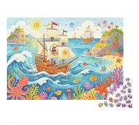 Adventures of Sinbad Puzzle 1000 Pièces Puzzle Recyclable Voilier Puzzles for Elderly Temps De Jeu en Famille Props Soulager La Déhommesce Sénile Great Cadeau 70x50cm/1000 piècess