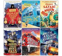 Adventures on Trains Série 6 Collection de livres par MG Leonard et Sam Sedgman (Danger at Dead Man's Pass, Murder on the Safari Star, The Arctic Railway Assassin, Highland Falcon Thief et plus)