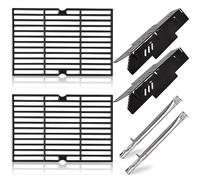 Adviace Pièces de rechange pour grilles de barbecue Dyna-Glo à 2 brûleurs DGF350CSP, DGF350CSP-D, grilles de barbecue en fonte, plaques chauffantes et tubes de brûleur pour accessoires de barbecue