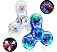 Adviejjoy 2 PCS LED Fidget Hand Giocattoli Fidget Toys, Jouet Sensoriel Jouet Soulagement du Stress Développement du Cerveau Anti-anxiété, Cadeau pour Enfants et Adultes Cristal Bleu et Violet