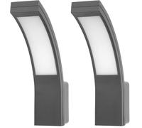 Adviti PIRYT LED 10W Applique Murale Exterieur 800lm IP54 4000K Design Moderne Etanche (gris) (Lot de 2)