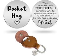 Advivio Pocket Hug Jeton commémoratif en acier inoxydable gravé double face pour relation longue distance Cadeau souvenir When Tomorrow Starts