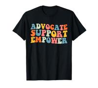 Advocate Support Empower Groovy Social Worker Graduation (MSW) T-Shirt