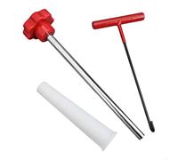 Advokingtap 1 kit d'outils d'extraction de tige de valve pour réparation de pneus, extracteur d'installation en métal et plastique avec crochet et gants pour voiture et moto (rouge)