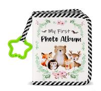 Advokingtap Album photo bébé avec imprimé animal en tissu souvenir pour nouveau-nés, 18 x 14 cm