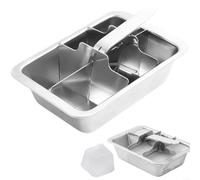 Advokingtap Bac à glaçons en acier inoxydable, 6 bacs à glaçons carrés, grand bac à glaçons pour whisky, congélateur