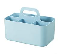 Advokingtap Bac de rangement portable empilable avec poignée, séparateur amovible, compartiments personnalisables pour arts, artisanat, cosmétiques, articles de toilette et fournitures de bureau (bleu