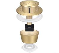 Advokingtap Bouton de chasse d'eau filaire à double rangée, ouverture de 20 à 60 mm, couvercle de réservoir avec double commande pour Fluidmaster PRO550UK et Skylo (doré + anneau)