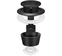 Advokingtap Bouton de chasse d'eau filaire à double rangée, ouverture de 20 à 60 mm, couvercle de réservoir avec double commande pour Fluidmaster PRO550UK et Skylo (noir + anneau)