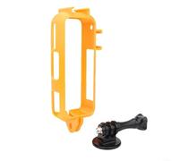 Advokingtap Cadre de griffe étendu avec adaptateur pour Insta360 X4 AIR, vertical horizontal, silicone, noir, tournage extérieur et voyage (vertical-orange)