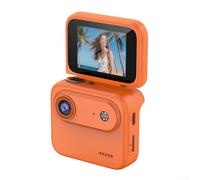 Advokingtap Caméra d'action 4K avec écran rabattable de 50,8 cm, vue panoramique à 360°, stabilisation d'image, charge rapide de type C, matériau ABS, blanc/orange/noir, (orange)