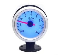 Advokingtap Compte-tours de 5,1 cm 52 mm avec face blanche et LED bleue 0-8000 tr/min pour moteur à essence 4 6 8 cylindres 12 V Compteur de tours performance automobile Installation facile Compteur