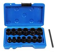 Advokingtap Ensemble de douilles d'extraction d'écrou de boulons cassés avec extension de 65 mm, alliage d'acier chromé CR-MO pour fixations endommagées et clés de 3/8" avec étui de rangement (B)