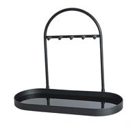 Advokingtap Étagère de rangement en fer pour cosmétiques et clés, organiseur de bureau avec étagère en acrylique, économie d'espace, décoration d'entrée de maison (noir)