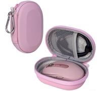 Advokingtap Étui de protection en EVA pour souris sans fil Logitech pour MX Anywhere 3S avec poche en maille et dragonne, taille compacte pour voyage et bureau (rose)