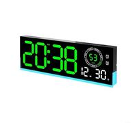 Advokingtap Grande horloge murale numérique, réveil numérique avec dix niveaux de luminosité manuelle, date/heure d'été automatique/température pour salon, chambre à coucher, bureau, décoration murale