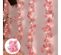Advokingtap Guirlande lumineuse rose pour fleurs de cerisier - 20 LED - Fonctionne à piles - Décoration pour chambre de fille - Intérieur ou extérieur - Mariage et Saint-Valentin