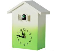 Advokingtap Horloge murale à coucou avec mouvement à quartz silencieux et carillon horaire en forme de maison, couleur verte, 205 x 105 x 38 cm, pour salon (vert)