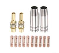 Advokingtap Kit de 14 buses de soudage MIG MAG pour outil 15AK avec orifice de 0,8 mm, buses conductrices en cuivre et gaz, tiges de connexion pour soudage
