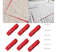Advokingtap Kit de marquage de terrain de volleyball de plage 8 x 16 m en nylon avec piquets pour entraînement de sports de plein air