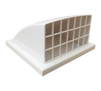 Advokingtap Lot de 1 hotte d'évacuation pour extracteur d'air de cuisine, grille de ventilation biseautée carrée, hotte d'aération résistante aux intempéries, blanc, pour cuisines et buanderies (150
