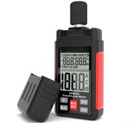 Advokingtap Lot de 1 sonomètre numérique 30-130 dBA avec écran LCD rétroéclairé pour la construction d'usine, surveillance du bruit à domicile, rouge et noir (HT602A)