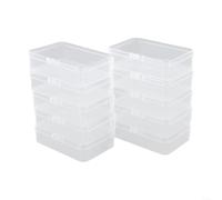 Advokingtap Lot de 10 petites boîtes transparentes pour pilule, pêche, articles de pêche, cosmétiques, tri portable, 9,5 x 6,5 cm